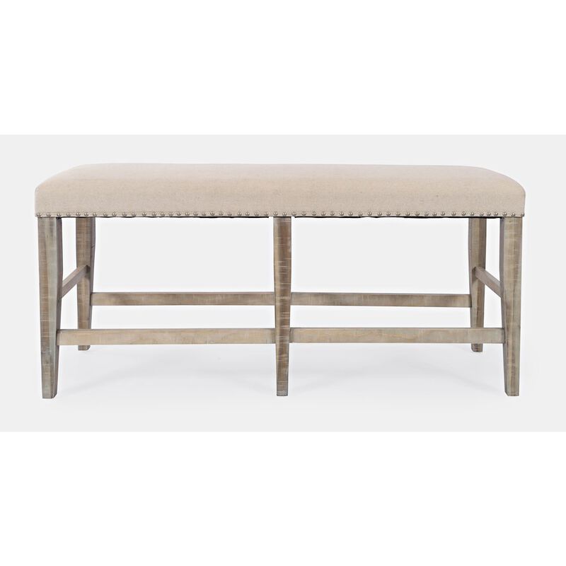 Jofran Fairview Transitional 52 Backless Upholstered Counter Height Bench