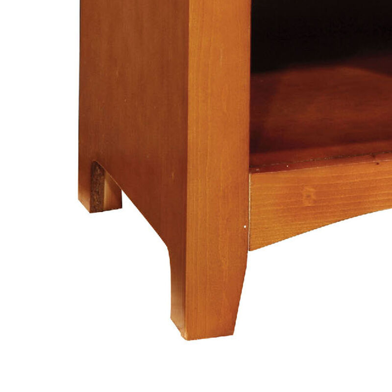 Omnus Wood Night Stand, Oak Finish-Benzara