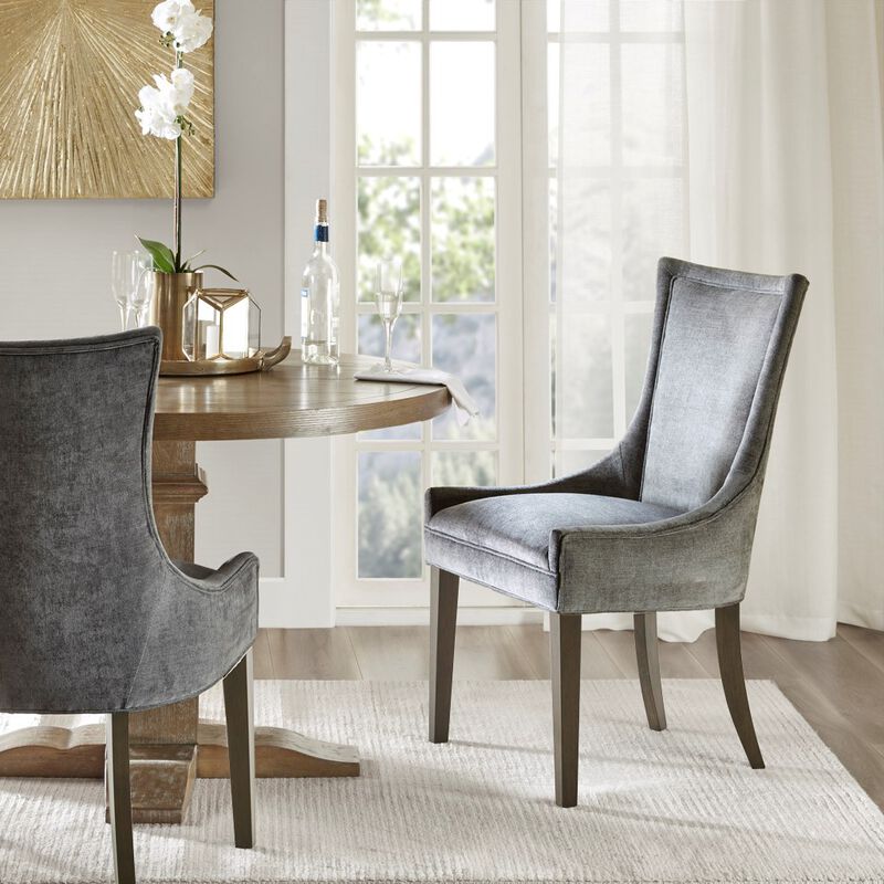 Gracie Mills Julienne Set of 2 Solid Wood High-Backed Dining Chairs