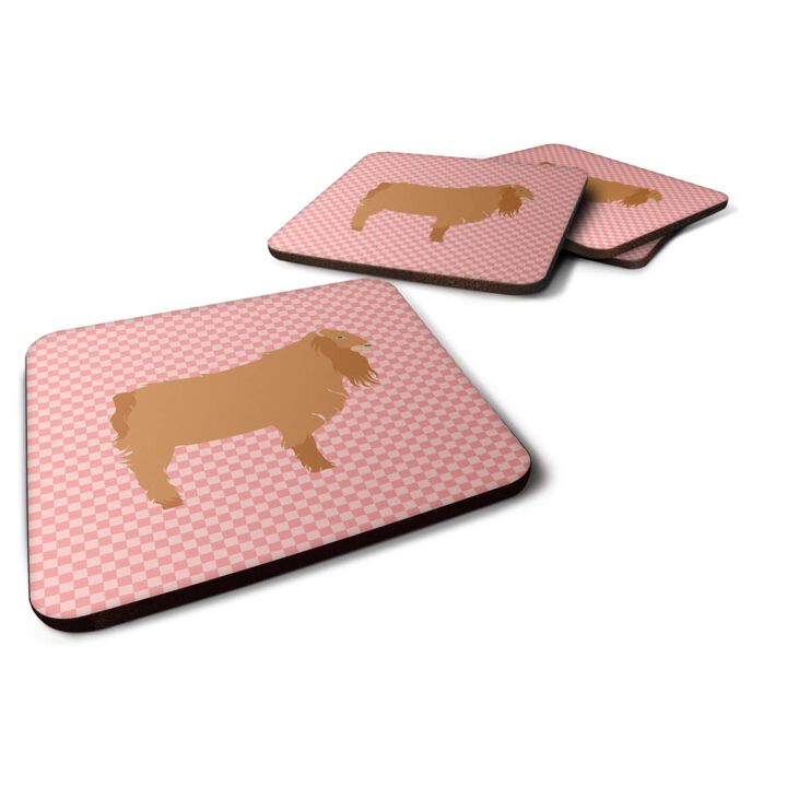 Caroline's Treasures American Lamancha Goat Pink Check Decorative coasters, 3.5, Multicolor