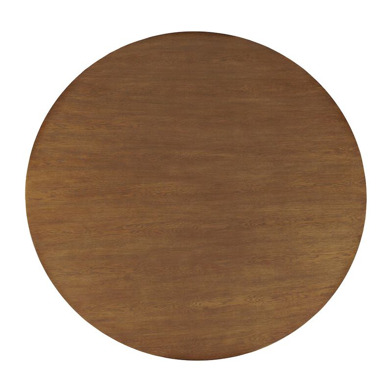 Jofran Auden 60 Round Mid-Century Modern Fluted Pedestal Base Dining Table
