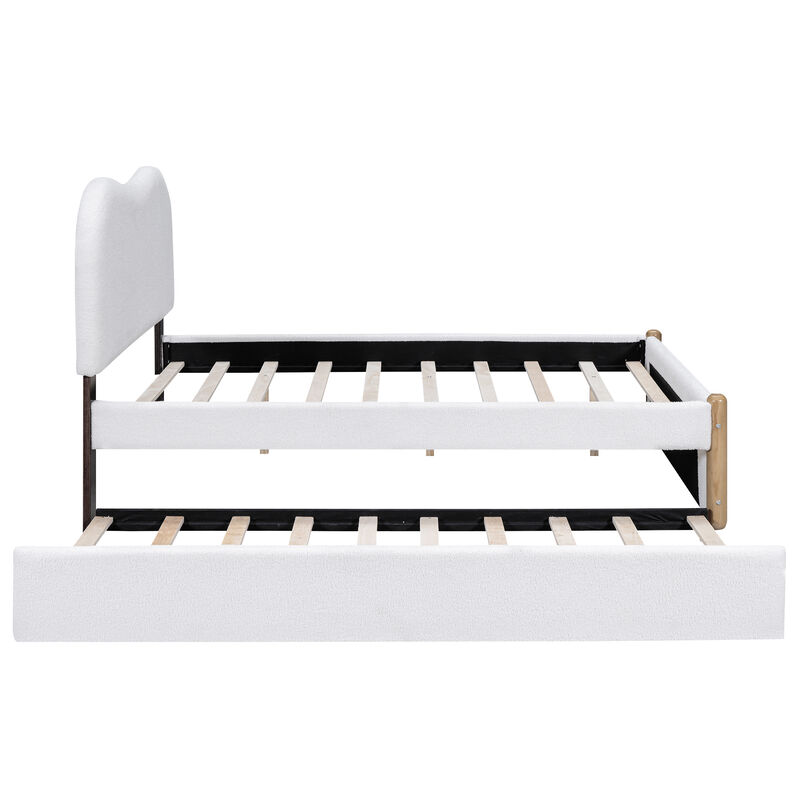 Merax Upholstered Platform Bed with Trundle
