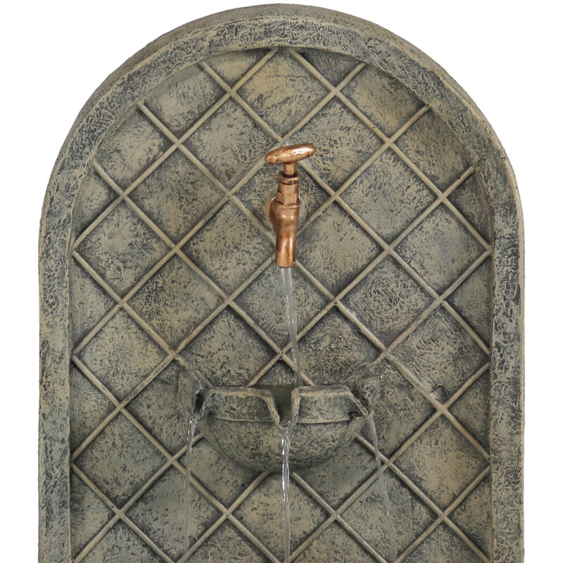 Sunnydaze Messina Outdoor Solar Wall Fountain with Battery