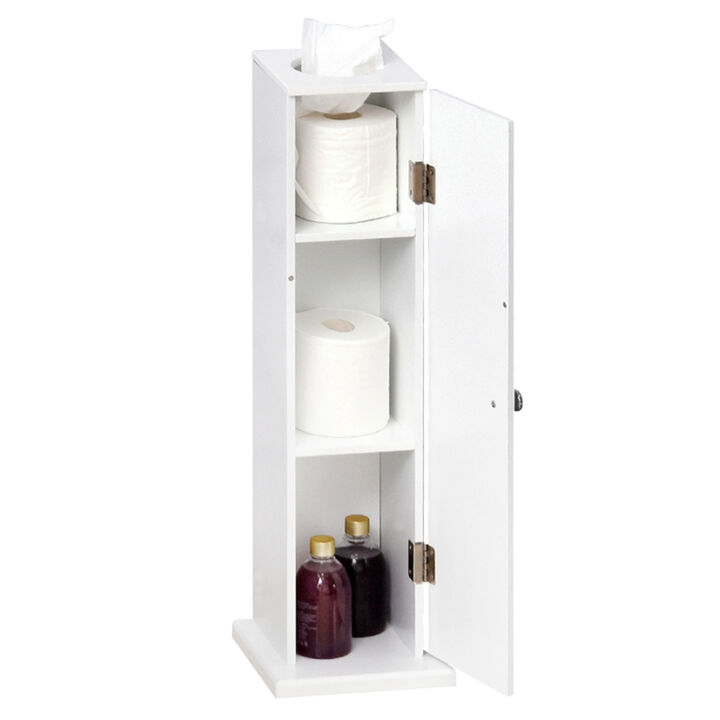 Multi-Purpose Paper Cabinet Side Table and Bathroom Corner Storage Cabinet