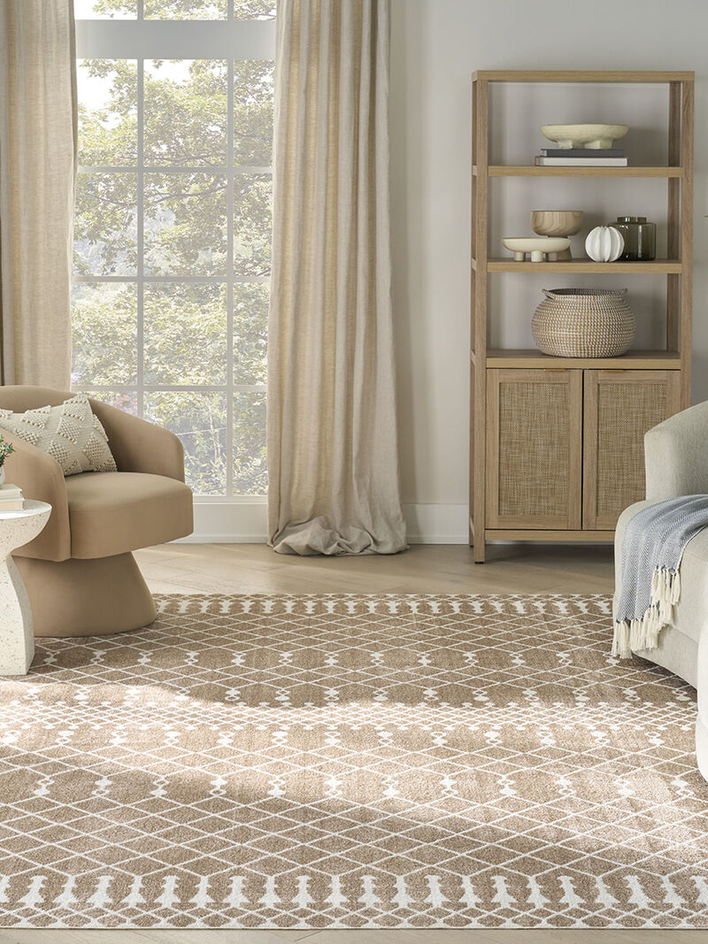Astra Machine Washable ASW10 Taupe 9' x 12' Rug