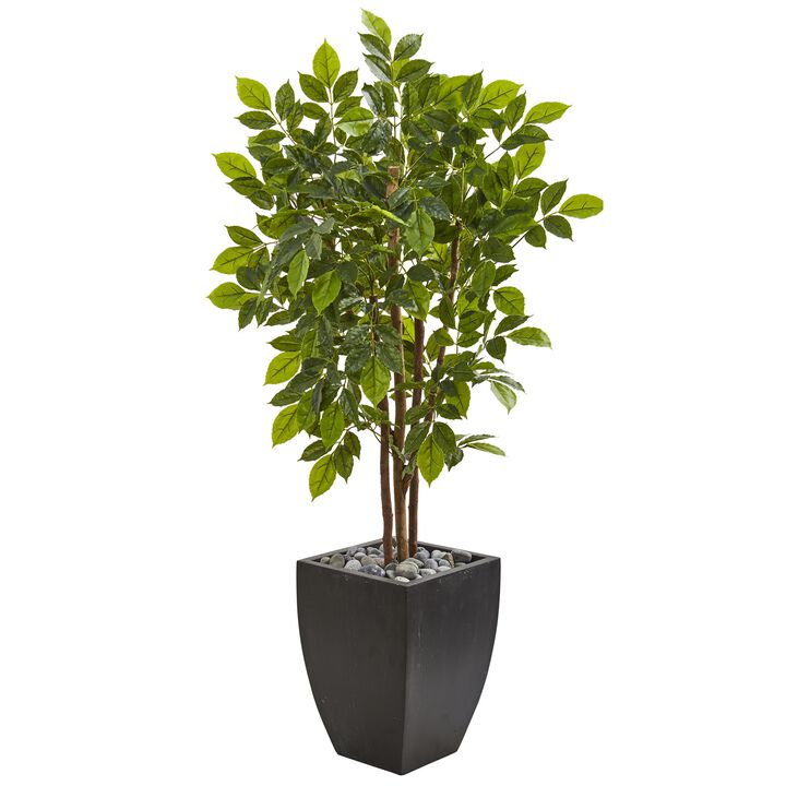 Hivvago 57 Inches River Birch Artificial Tree in Black Planter