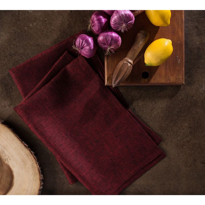 Solino Home 100% Pure Linen Kitchen Towels Set of 2 - 17 x 26 Inch | Athena