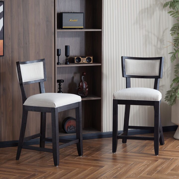 Merax Upholstered Counter Height Bar Stools