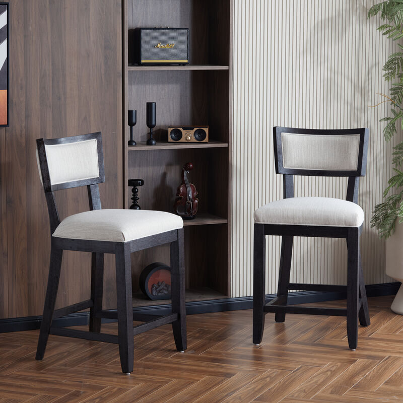Merax Upholstered Counter Height Bar Stools