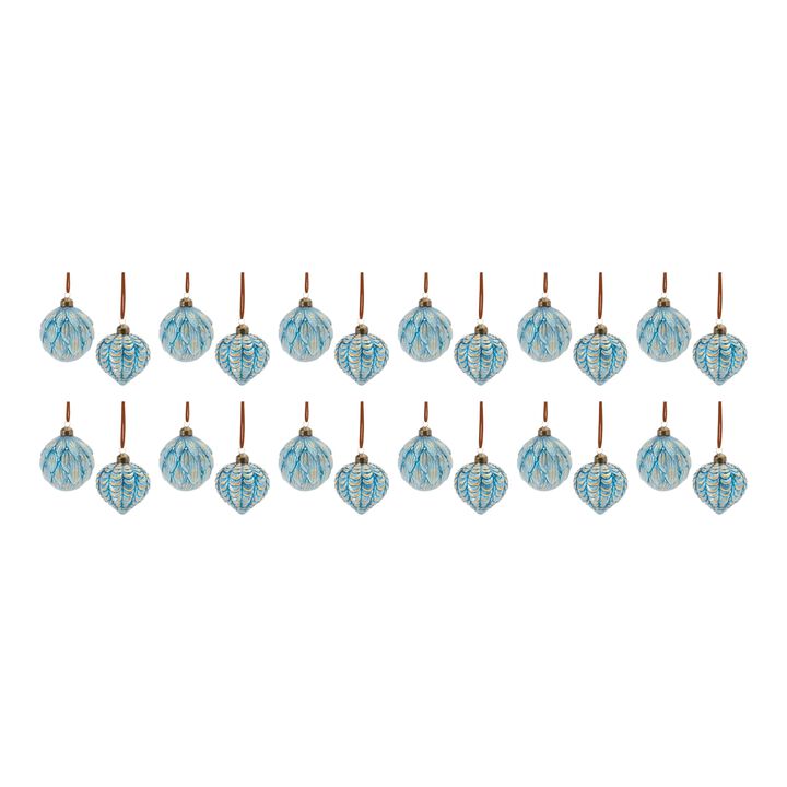 Frosted Scallop Glass Ornament (Set of 12)