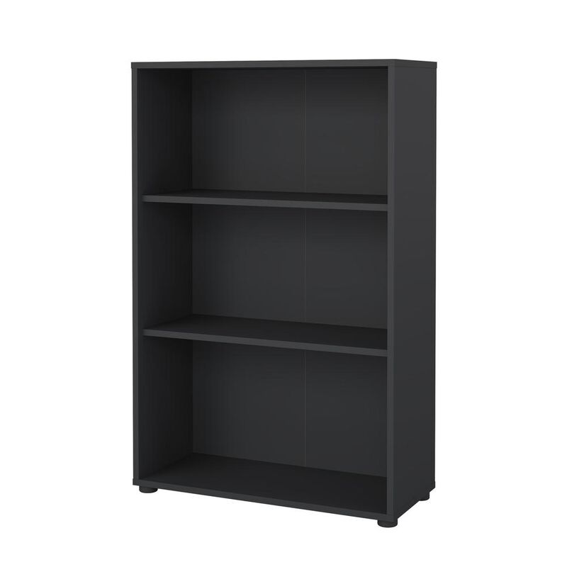 Tvilum Sign Adjustable 3 Shelf Bookcase, Open Storage Home Office Bookshelf, Matte Grey