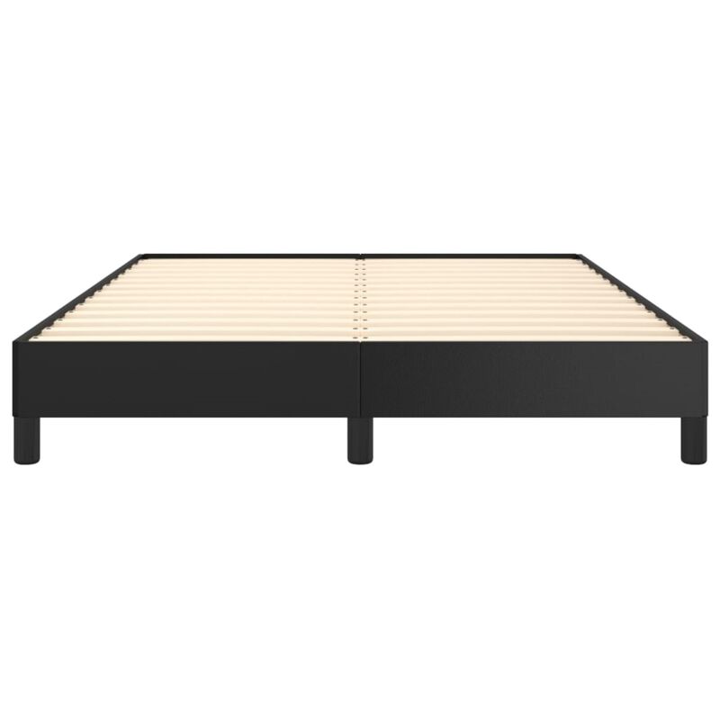 vidaXL Black Faux Leather Queen Bed Frame - Sturdy and Stylish, Ideal for 59.8"x79.9" Mattress, Engineered Wood, and Plywood Construction