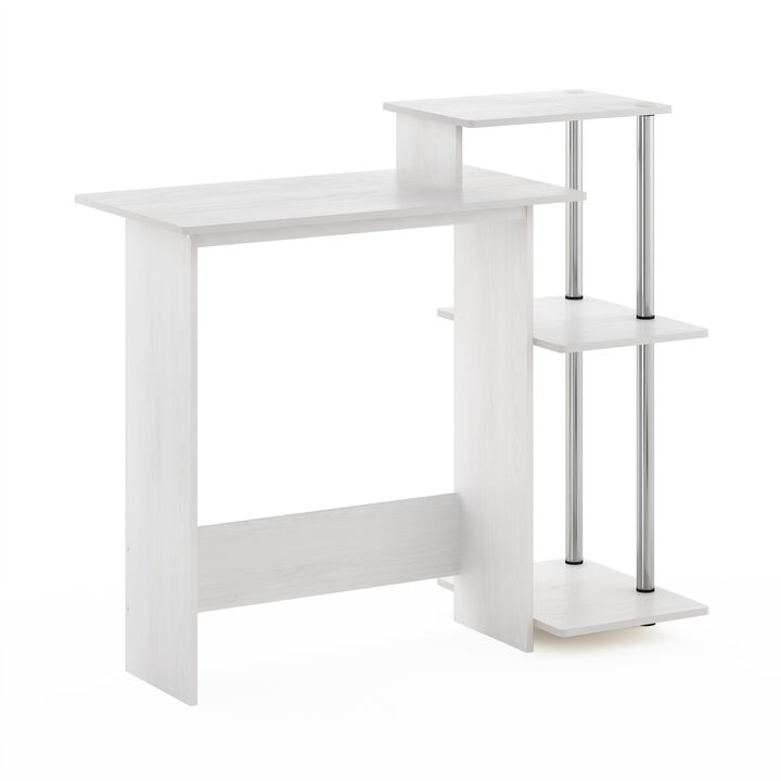 Furinno Furinno Efficient Home Laptop Notebook Computer Desk  White Oak/Stainless Steel