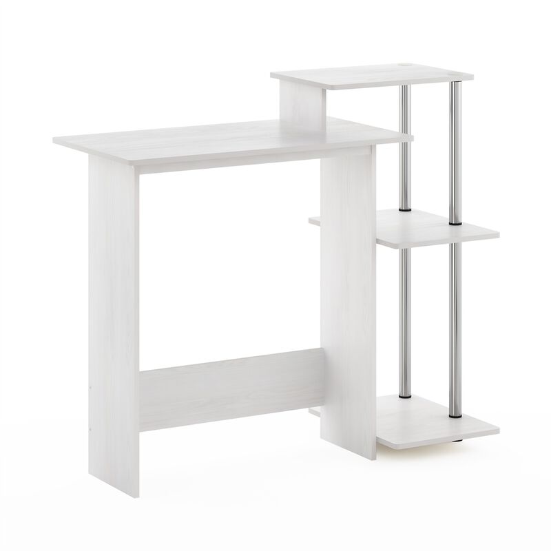 Furinno Furinno Efficient Home Laptop Notebook Computer Desk  White Oak/Stainless Steel