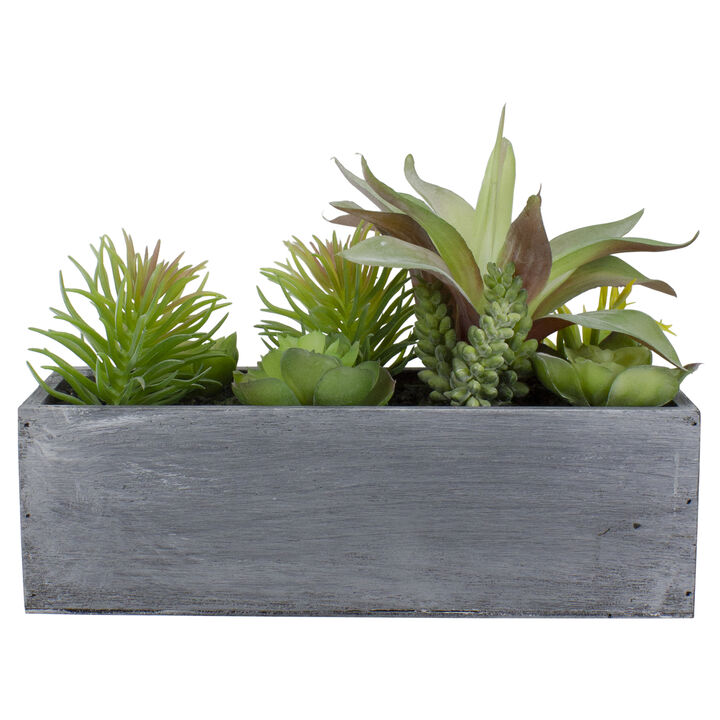 12" Artificial Mixed Succulent Plants in a Rectangular Planter 12" Artificial Mixed Succulent Plants in a Rectangular Planter