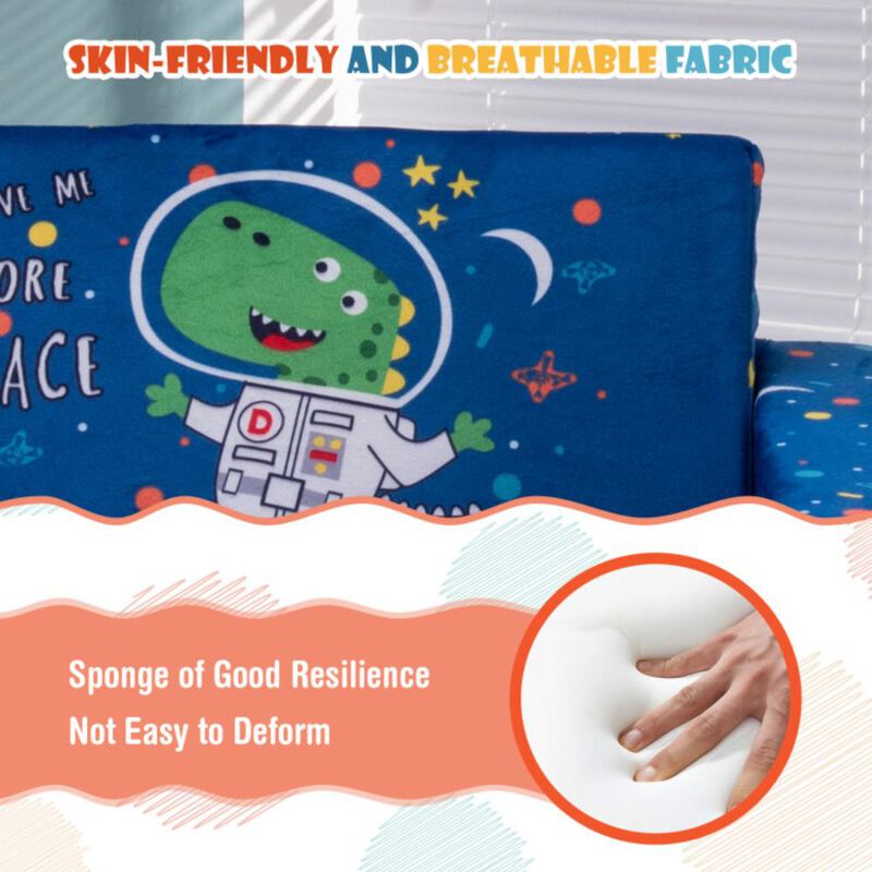 Hivvago 2-in-1 Convertible Kids Sofa with Velvet Fabric