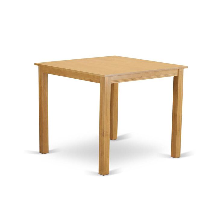 East West Furniture Café  Pub,  Counter  Height  Square  Table  -  Natural  Oak  Finish
