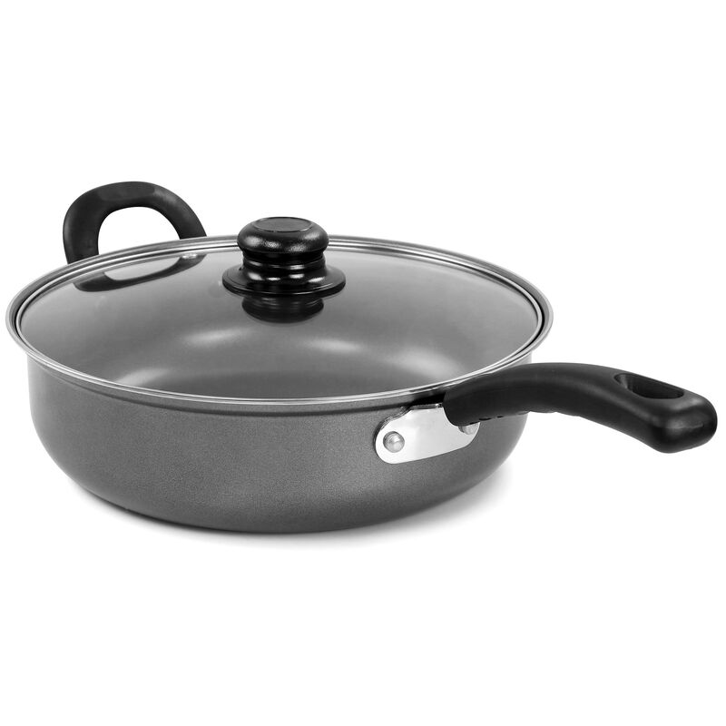 Gibson Everyday 11 Inch Highberry Chicken Fryer with Lid in Grey