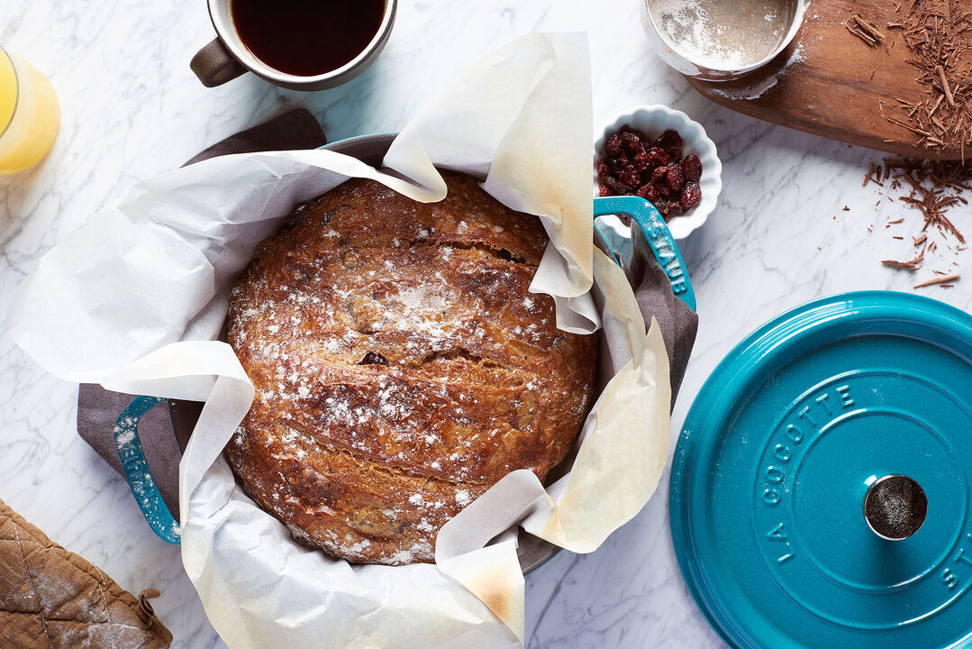 Staub Cast Iron Round Cocotte, Dutch Oven, 4-quart, serves 3-4, Made in France, White