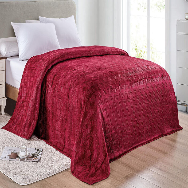 Amrani Bedcover Embossed Blanket, Soft Premium Microplush
