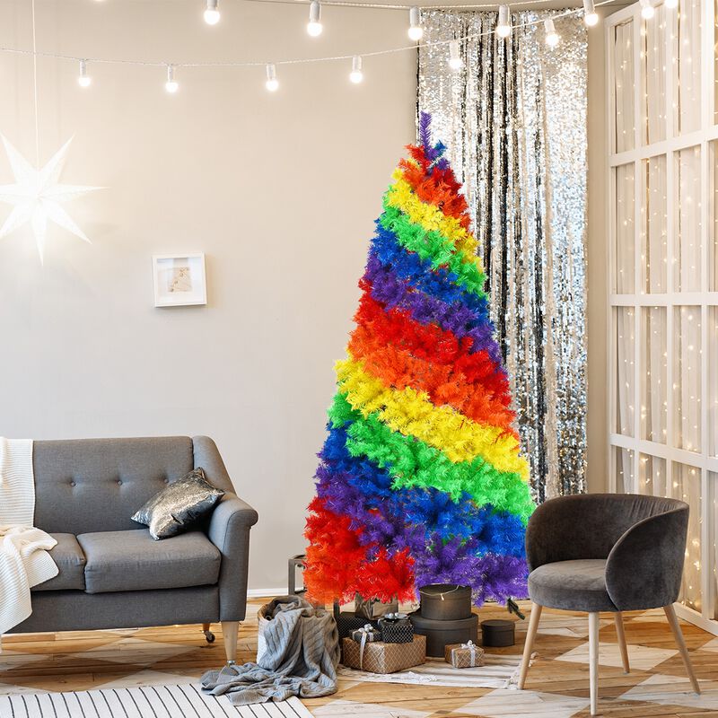 Artificial Hinged Traditional Christmas Tree with Metal Stand