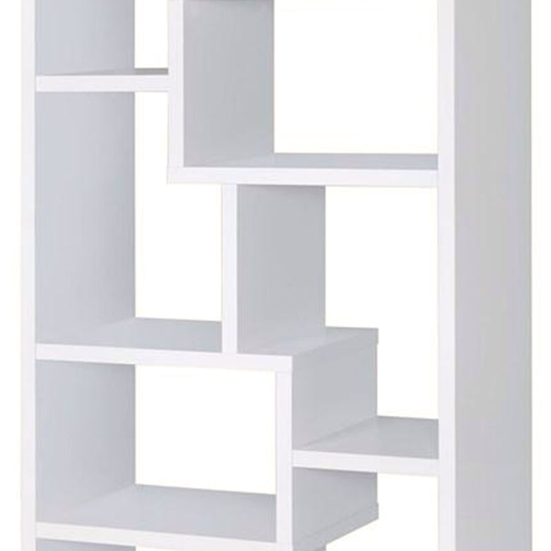 Mesmerizing Multiple Cubed Rectangular Bookcase, White-Benzara