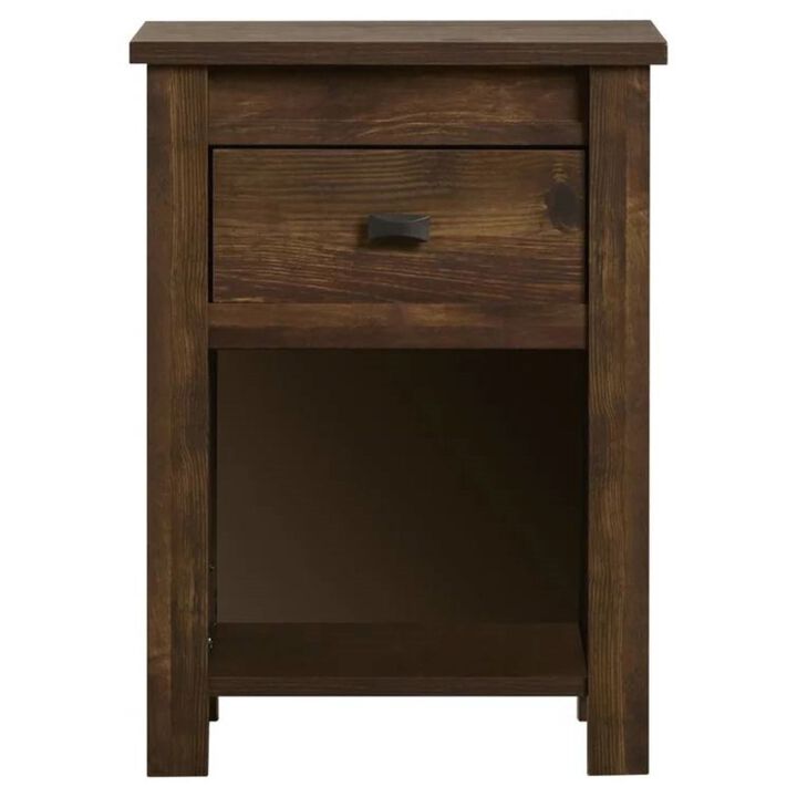 Hivvago Farmhouse 1-Drawer Bedroom Nightstand with Open Shelf
