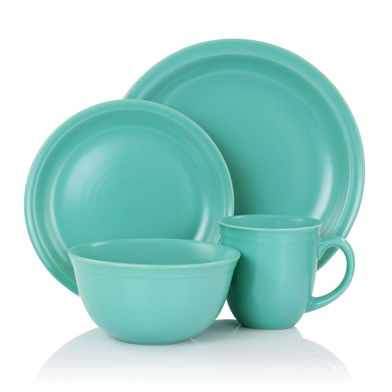 Gibson Home 16 Piece Siam Stoneware Dinnerware Set in Green