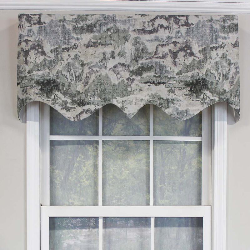 RLF Home Horizon Elevate Living Space Regal Elegant Valance Premium Window Treatment 3" Rod Pocket 50" x 17" Smoke Gray