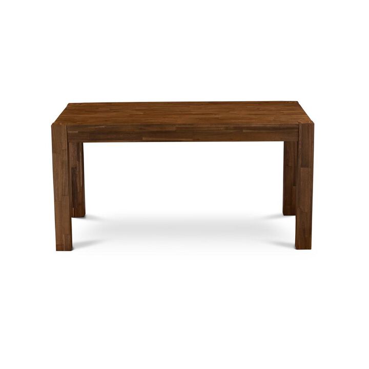East West Furniture CN6-0N-T  Fantastic Rectangular Wood Kitchen Table with Antique Walnut Color Table Top Surface and Asian Wood Dinner Table Wooden Legs - Antique Walnut Finish