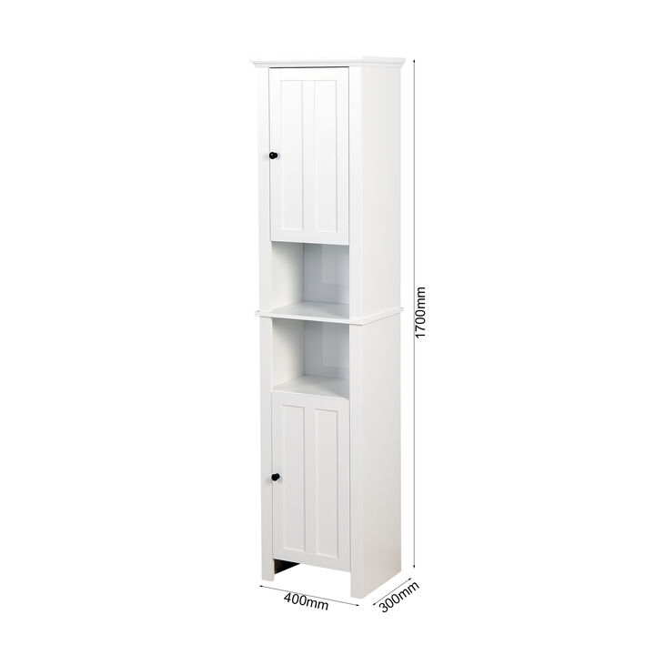Bathroom Floor Storage Cabinet with 2 Doors and 6 Shelves for Organization