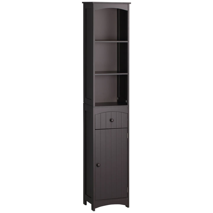 Tall Bathroom Cabinet Free Standing Bath Storage Organizer Linen Tower w/ Shelf
