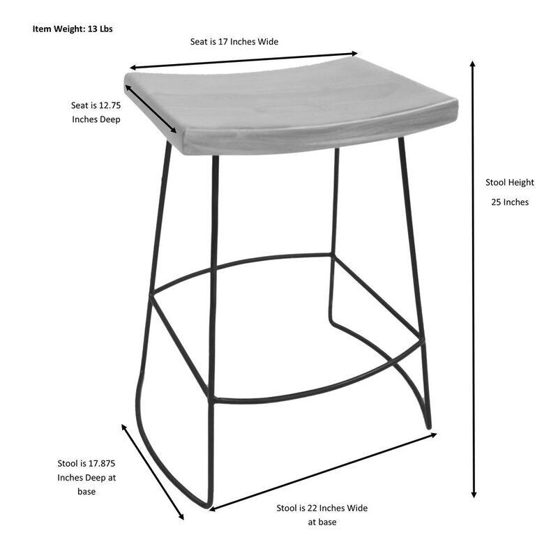 Carolina Living Reece 25 Saddle Seat Counter Stool - Set of 2 - Natural/Black