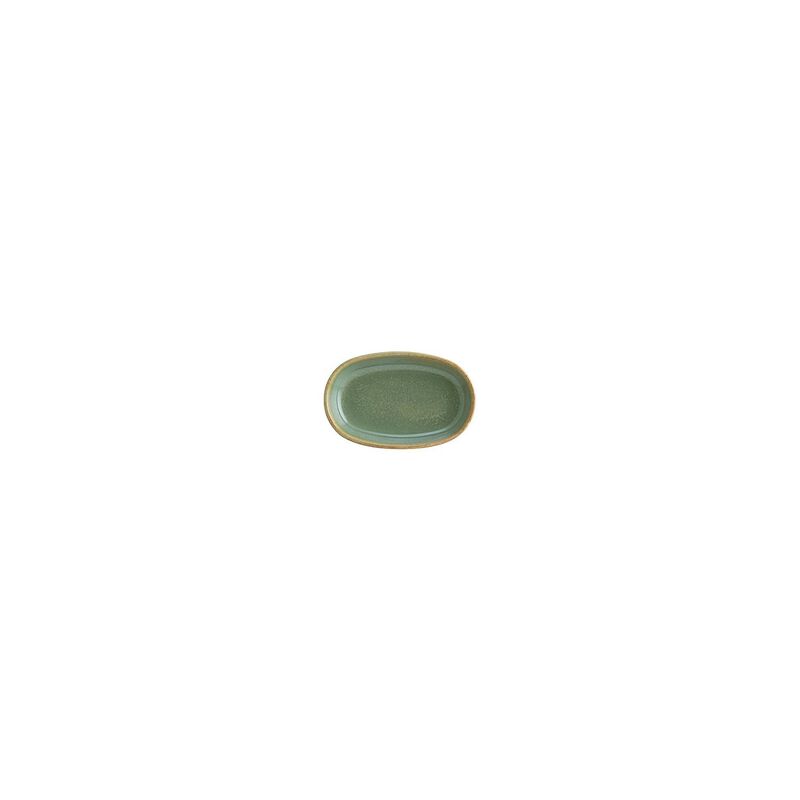 Sage 4" x 2.5" x h:0.75" Oval Green Porcelain Platter (Set of 4)