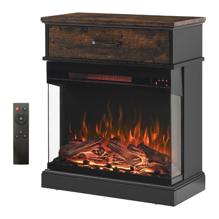MONDAWE 25 Inch Stand Side Table With  3-Sided glass Electric Fireplace MONDAWE 25 Inch Stand Side Table With  3-Sided glass Electric Fireplace