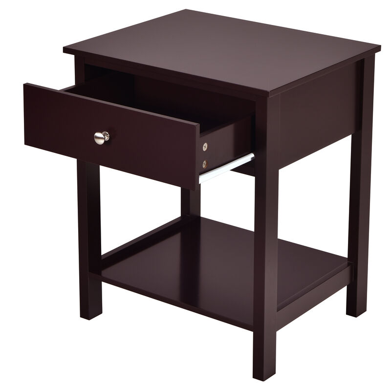 Wooden Storage Shelf with Drawer for Bedroom and Living Room
