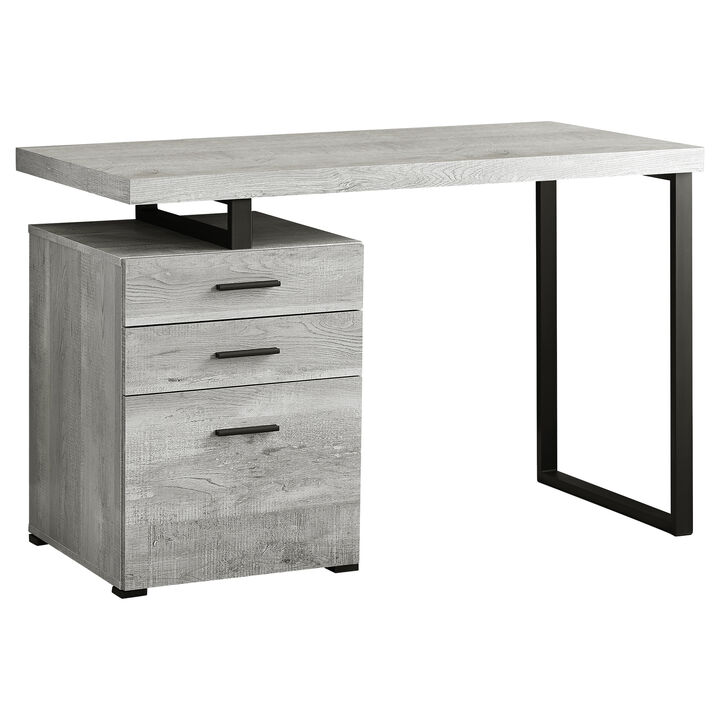 Monarch Specialties I 7409 Computer Desk, Home Office, Laptop, Left, Right Set-up, Storage Drawers, 48"L, Work, Metal, Laminate, Grey, Black, Contemporary, Modern