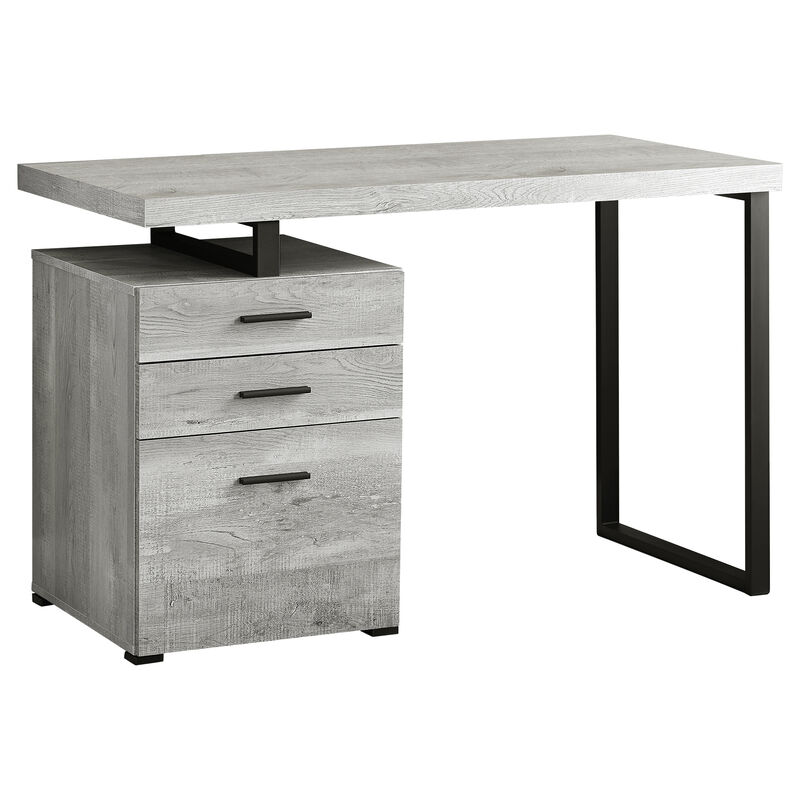 Monarch Specialties I 7409 Computer Desk, Home Office, Laptop, Left, Right Set-up, Storage Drawers, 48"L, Work, Metal, Laminate, Grey, Black, Contemporary, Modern