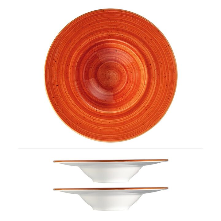 Terracota dia.11" h:2.5" 14 oz. Round Terracotta Porcelain Bowl (Set of 2)