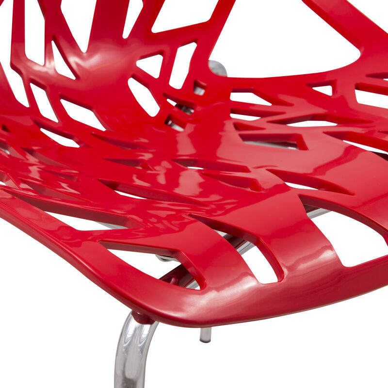 LeisureMod Modern Asbury Dining Chair w/ Chromed Legs