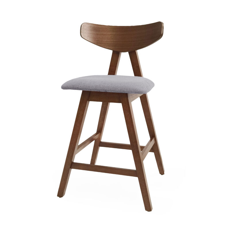Mid-Century Mod Counter Stools Retro Splayed Legs, Upholstered Comfort