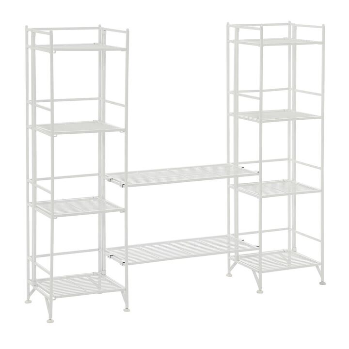 Convenience Concepts Xtra Storage 4 Tier Folding Metal Shelves with Set of 2 Extension Shelves