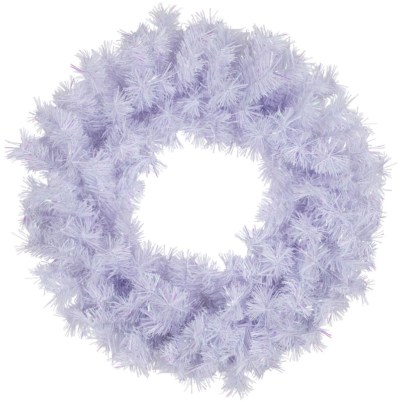 Icy White Iridescent Spruce Artificial Christmas Wreath - 18-Inch  Unlit