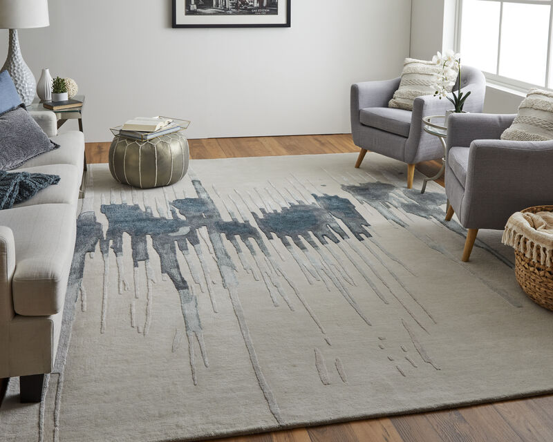 Anya 8882F Ivory/Blue/Gray 5' x 8' Rug
