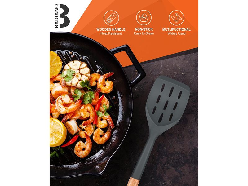 Badiano Pack of 2 Silicone Spatula, Non Stick Cooking Utensil Set