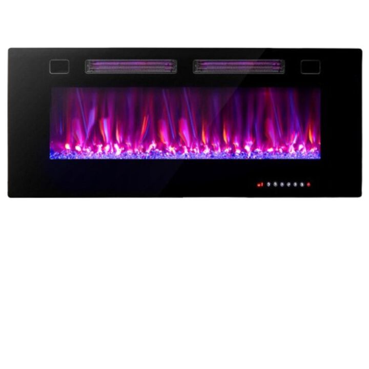 Hivvago 60-Inch Electric Fireplace with Decorative Crystals – Ultra-Thin Design" Hivvago 60-Inch Electric Fireplace with Decorative Crystals – Ultra-Thin Design"