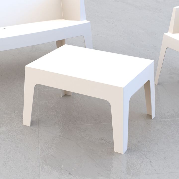 27.5" Silver Stackable Outdoor Patio Coffee Table