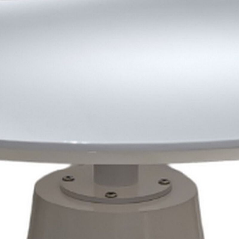 Nasa 36 Inch Modern Dining Table, Round Lacquer Surface, Pedestal Base - Benzara
