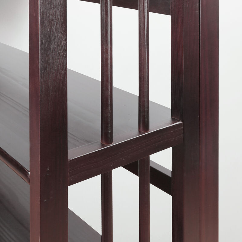 Casual Home 3 Shelf Folding Stackable Bookcase, 27.5" Wide, Espresso