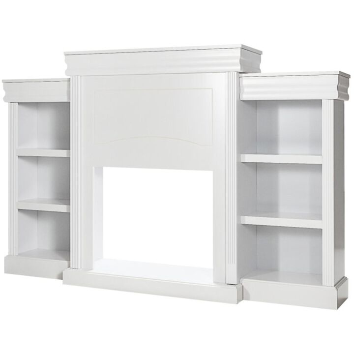Hivvago 70 Inch Modern Fireplace Media Entertainment Center with Bookcase Hivvago 70 Inch Modern Fireplace Media Entertainment Center with Bookcase